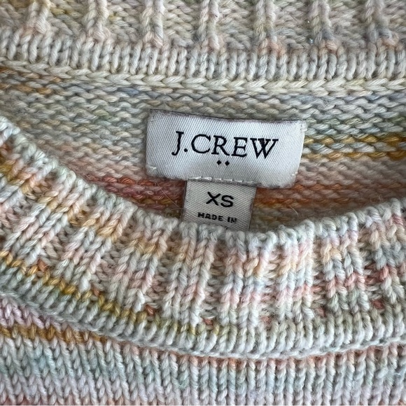 J. Crew Space-dyed boxy crewneck sweater Pastel colors Dopamine Dressing Size XS - Picture 8 of 8